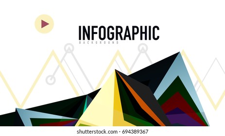 Modern triangle presentation template. Business design background, brochure or flyer concept or geometric web banner