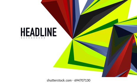 Modern triangle presentation template. Business design background, brochure or flyer concept or geometric web banner