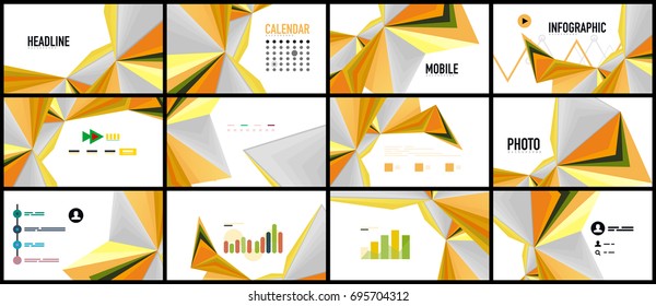 Modelo de apresentação de triângulo moderno. Plano de fundo do projeto de negócios, brochura ou conceito do folheto ou banner web geométrico