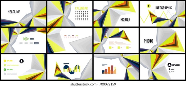 Modelo de apresentação de triângulo moderno. Plano de fundo do projeto de negócios, brochura ou conceito do folheto ou banner web geométrico