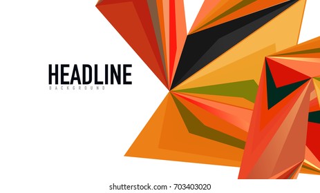 Modern triangle presentation template. Business design background, brochure or flyer concept or geometric web banner