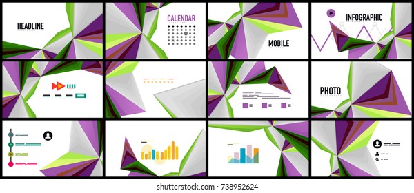 Plantilla de presentación triangular moderna. Fondo de diseño de negocio, concepto de folleto o volante o banner web geométrico