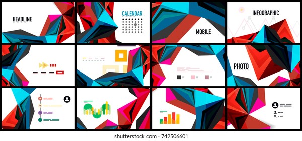 Plantilla de presentación triangular moderna. Fondo de diseño de negocio, concepto de folleto o volante o banner web geométrico