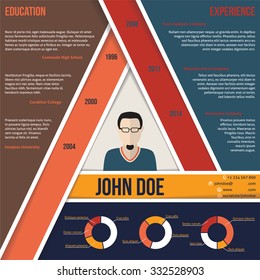 Modern triangle shape curriculum vitae cv resume template design