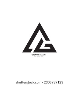 Modern triangle shape letter a c g unique monogram business logo. A logo. C logo. G logo