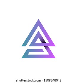 modern triangle shape logo design