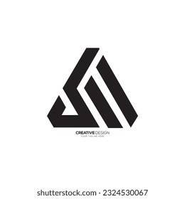 El triángulo moderno forma una letra única logotipo de monograma empresarial creativo SM. Logo de S. Logo de M