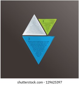Modern triangle template with fresh colors. Logo icon. Info graphic pointer. Clean shapes. Elements for your website.