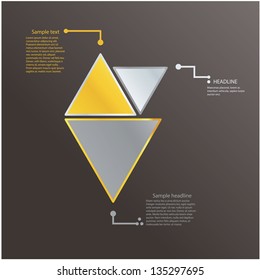 Modern triangle template with fresh colors. Logo icon. Info graphic pointer. Clean shapes. Elements for your website.
