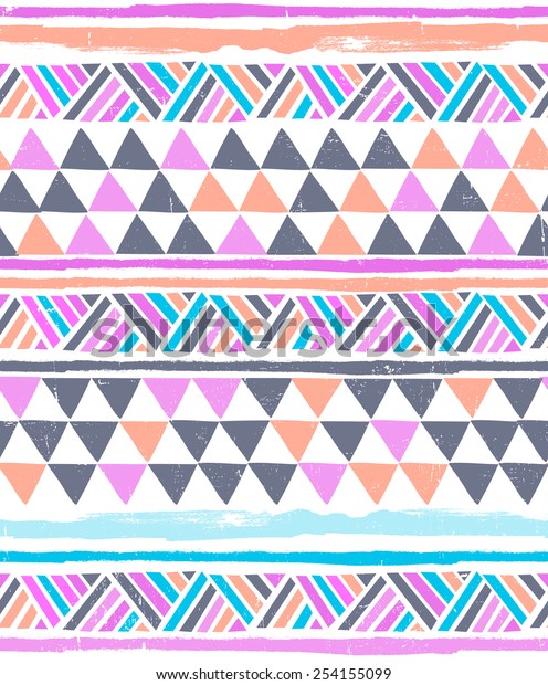 Modern Triangle Tribal Stripe Seamless Background Stock Vector (Royalty ...