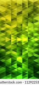 Modern triangles colors gradient background. Geometric mosaic style with random color saturation with imposition transparency for place message. Vector illustration EPS 10 for presentation template