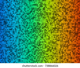 Modern triangles colors gradient background. Geometric mosaic style with random color saturation with imposition transparency for place message. Vector illustration EPS 10 for presentation template
