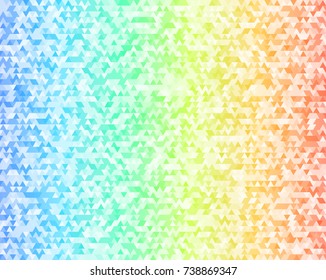Modern triangles colors gradient background. Geometric mosaic style with random color saturation with imposition transparency for place message. Vector illustration EPS 10 for presentation template