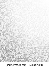 Modern triangles gray gradient background. Geometric mosaic style with random color saturation with imposition transparency for place message. Vector illustration EPS 10 for presentation template