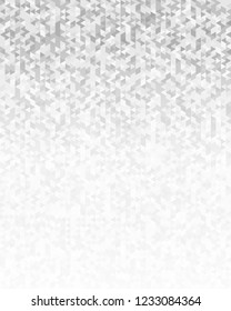 Modern triangles gray gradient background. Geometric mosaic style with random color saturation with imposition transparency for place message. Vector illustration EPS 10 for presentation template
