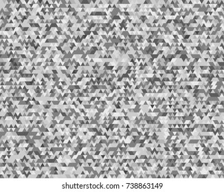 Modern triangles gray gradient background. Geometric mosaic style with random color saturation with imposition transparency for place message. Vector illustration EPS 10 for presentation template