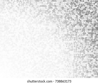 Modern triangles gray gradient background. Geometric mosaic style with random color saturation with imposition transparency for place message. Vector illustration EPS 10 for presentation template