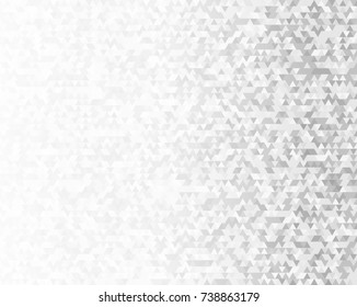 Modern triangles gray gradient background. Geometric mosaic style with random color saturation with imposition transparency for place message. Vector illustration EPS 10 for presentation template