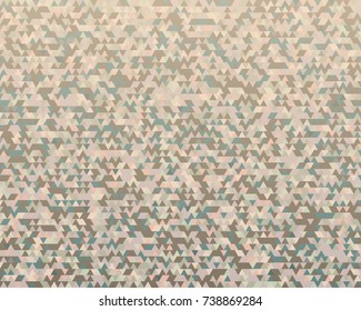 Modern triangles retro gradient background. Geometric mosaic style with random color saturation with imposition transparency for place message. Vector illustration EPS 10 for presentation template