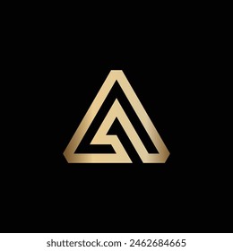 Modern triangular A1 logo in gold gradient