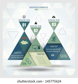 modern triangular design infographic / web element / grunge style