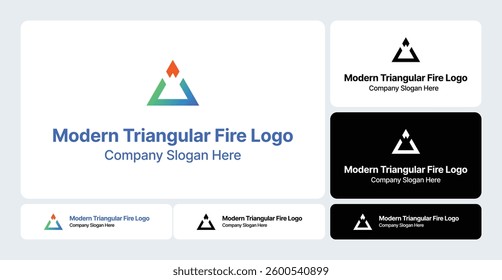 Modern Triangular Fire Logo | Dynamic Flame Branding