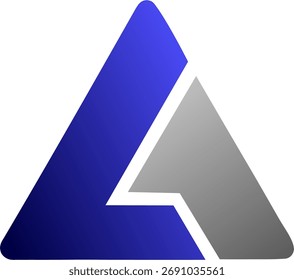 Un logotipo triangular moderno que simboliza la innovación, la precisión y las decisiones audaces