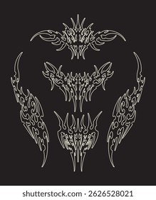 Modern Tribal Tatto Graphic, Cyber Tribal 