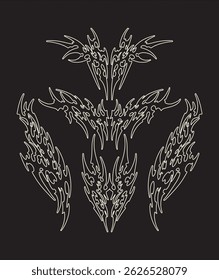 Modern Tribal Tatto Graphic, Cyber Tribal 