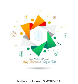 Modern tricolor template for 15 August. Independence Day of India background. Vector illustration