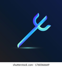 moderno vector de logotipo trident. de color azul y violeta suave para el juego y la empresa creativa.