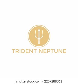 Logo de vector neptune tridente moderno