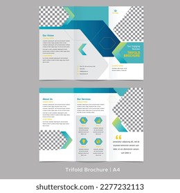 Modern trifold brochure with attractive layout in blue gradient color