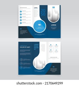 Modern trifold brochure design template, trifold pamphlet layout, flyer, leaflet