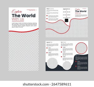 Modern Trifold Brochure template design for travel agency growth