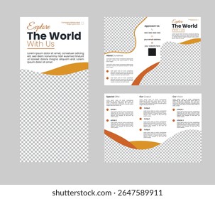 Modern Trifold Brochure template design for travel agency growth