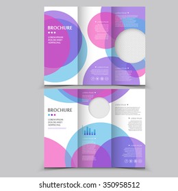 modern tri-fold brochure template design with circular elements