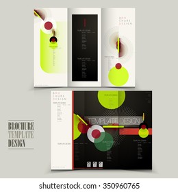 modern tri-fold brochure template design with geometric elements