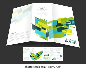 Modern Tri-Fold Brochure, Template design with front and back page presentation for your Business.