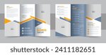 Modern trifold business brochure template, Corporate business trifold brochure template, Creative and Professional tri fold brochure vector design. minimal style trifold brochure design template