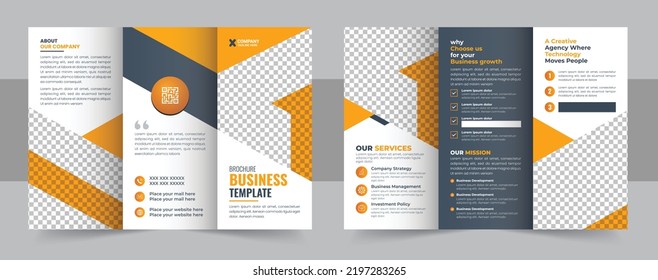 Modern trifold business brochure template. Corporate business trifold brochure template. Modern, Creative and Professional tri fold brochure design template vector