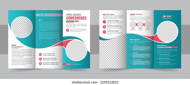 Modern trifold business brochure template, business development conference trifold brochure template design, Business trifold Brochure, Corporate brochure, trifold template design