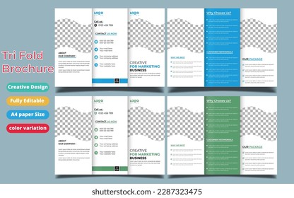 modern trifold business brochure template