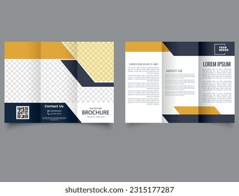 Modern trifold business brochure template. Business Tri-Fold Brochure. Vector.