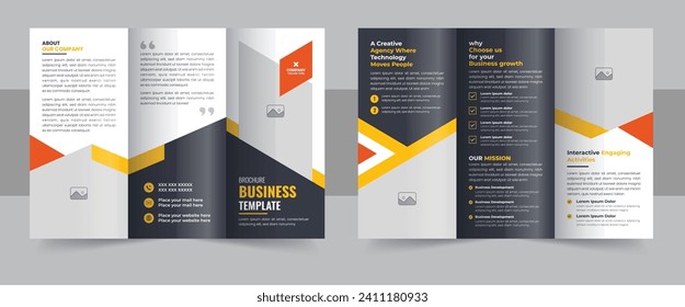 Modern trifold business brochure template, Corporate business trifold brochure template, Creative and Professional tri fold brochure vector design