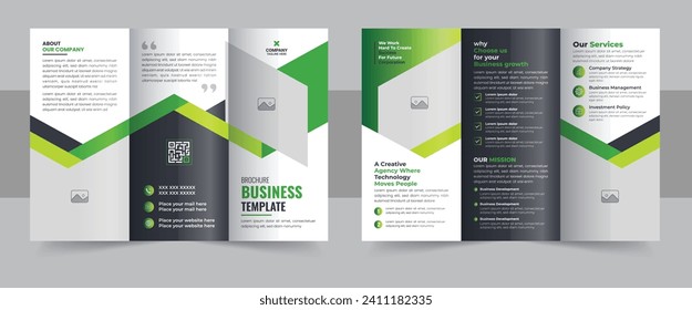 Modern trifold business brochure template, Corporate business trifold brochure template, Creative and Professional tri fold brochure. Brochure design, creative tri-fold