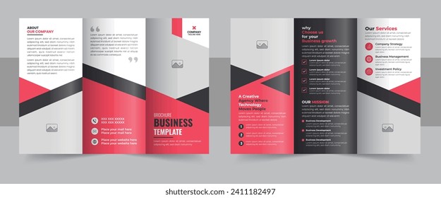 Modern trifold business brochure template, Corporate business trifold brochure template, Creative and Professional tri fold brochure vector eps