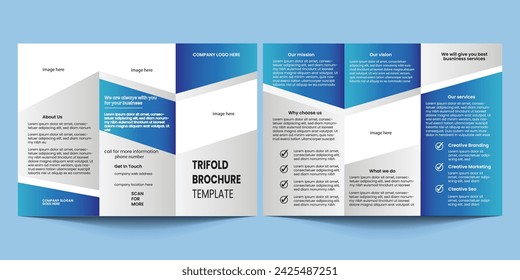 Modern Trifold Business Brochure Template, Creative Business Brochure design template, this brochure have 6 page layout designs.Company profile brochure, Business proposal layout concept design.