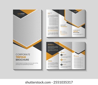 Modern trifold business brochure template, Corporate business trifold brochure template, Creative and Professional tri fold brochure vector design. minimal style trifold brochure design template