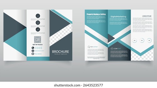 Modern trifold business brochure template, Corporate business trifold brochure template, Creative and Professional tri fold brochure